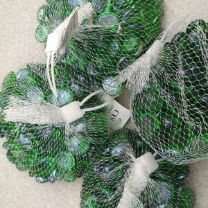 -4, 1 lb bags of glass circle pieces for vases or home decor in green